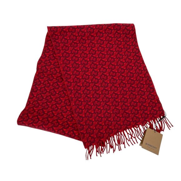 BURBERRY TB Motif Jacquard Cashmere Scarf - Picture 6 of 11